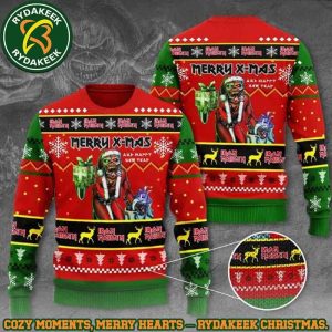 Iron Maiden Eddie Claws Merry X-Mas Trooper Ugly Sweater Christmas 2025 Gift For Men And Women