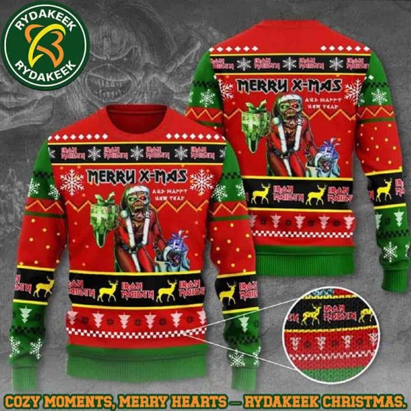 Iron Maiden Eddie Claws Merry X-Mas Trooper Ugly Sweater Christmas 2025 Gift For Men And Women