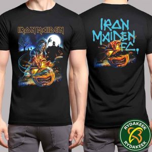 Iron Maiden Halloween 2025 Eddie Pumpkin Slasher Design By Renowned Artist Akirant Two Sided Merchandise T-Shirt Iron Maiden Halloween 2025 Eddie Pumpkin Slasher Design By Renowned Artist Akirant Two Sided Merchandise T-Shirt