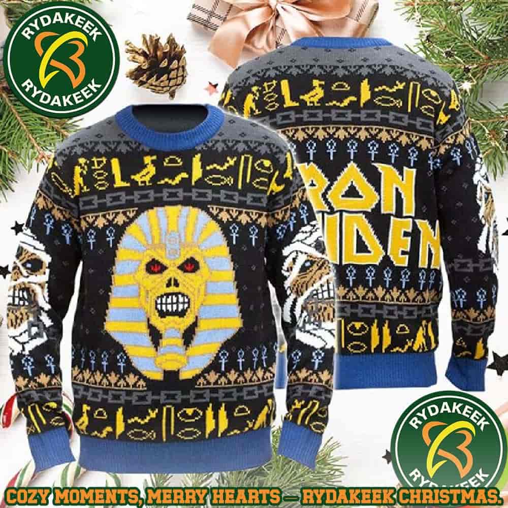 Iron Maiden Powerslave Pharaoh Ugly Sweater Christmas 2025 Gift For Men And Women Iron Maiden Powerslave Pharaoh Ugly Sweater Christmas 2025 Gift For Men And Women