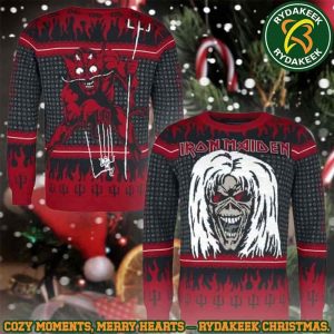 Iron Maiden The Number of the Beast Fire And Brimstone Ugly Sweater Christmas 2025 Gift For Men And Women