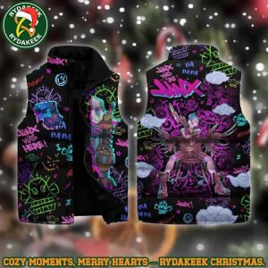 Jinx Was Here Graffiti League Of Legends Arcane Sleeveless Down Jacket