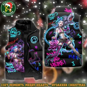 Jinx Was Here League Of Legends Arcane Sleeveless Down Jacket