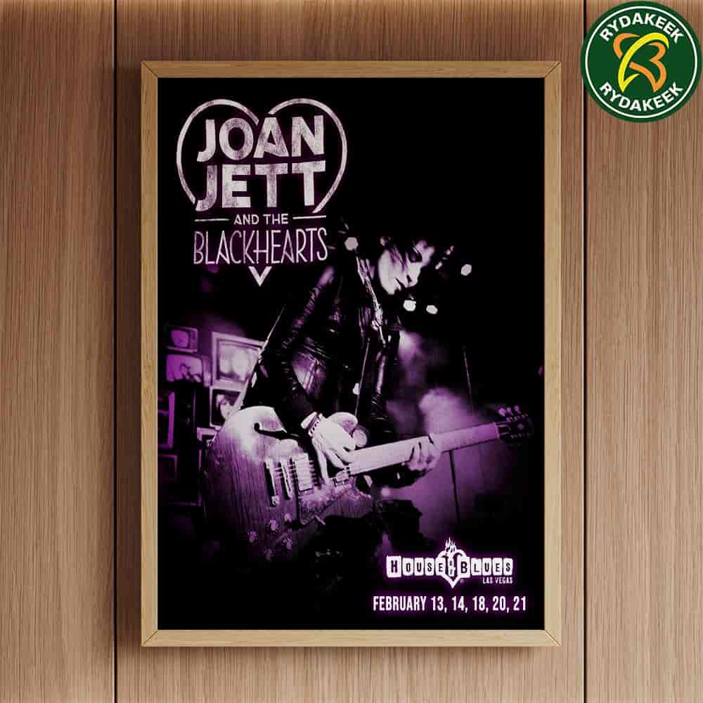Joan Jett And The Blackhearts Las Vegas 2026 On February 13-14-18-20-21 At House Of Blues Las Vegas Poster Canvas Joan Jett And The Blackhearts Las Vegas 2026 On February 13-14-18-20-21 At House Of Blues Las Vegas Poster Canvas