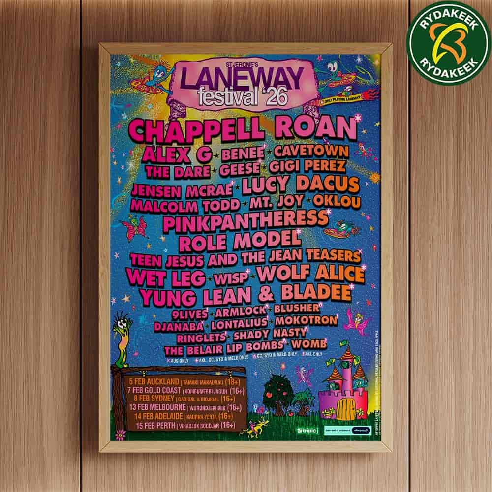 Laneway Festival 2026 Celebrates Its 21st Anniversary With An Exciting Tour Across New Zealand And Australia In February Poster Canvas Laneway Festival 2026 Celebrates Its 21st Anniversary With An Exciting Tour Across New Zealand And Australia In February Poster Canvas
