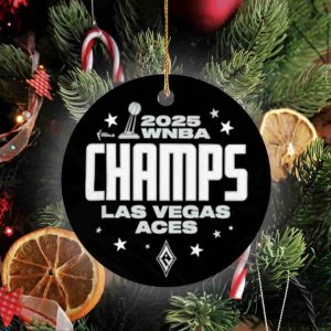 Las Vegas Aces 2025 WNBA Finals Champions Victory shirt Ceramic Circle Ornament