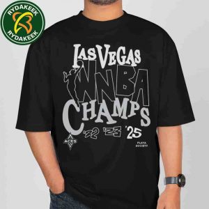 Las Vegas Aces Playa Society Black 2025 WNBA Finals Champions T-Shirt Las Vegas Aces Playa Society Black 2025 WNBA Finals Champions T-Shirt