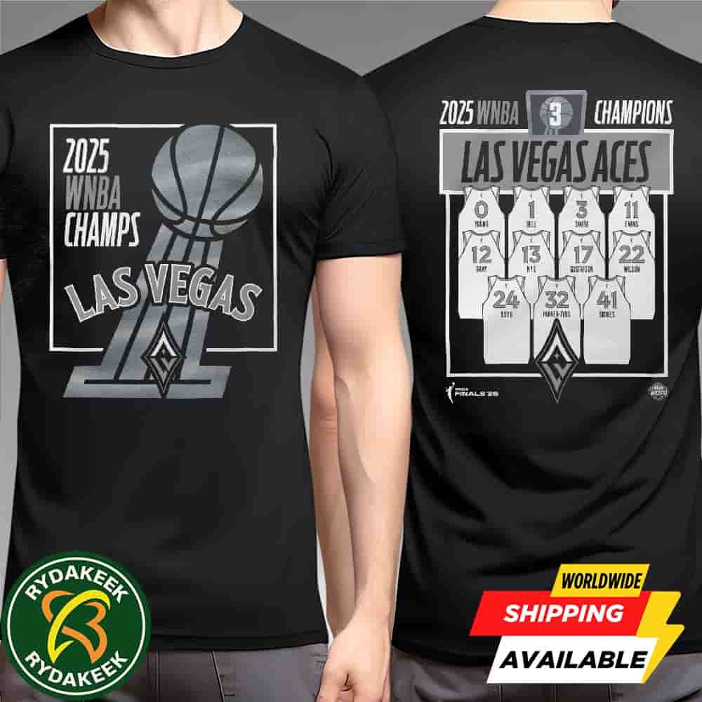 Las Vegas Aces Stadium Essentials 2025 WNBA Finals Champions Roster Unisex T-Shirt