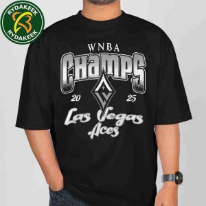 Las Vegas Aces Stadium Essentials Black Tee 2025 WNBA Finals Champions Wharf Vintage T-Shirt
