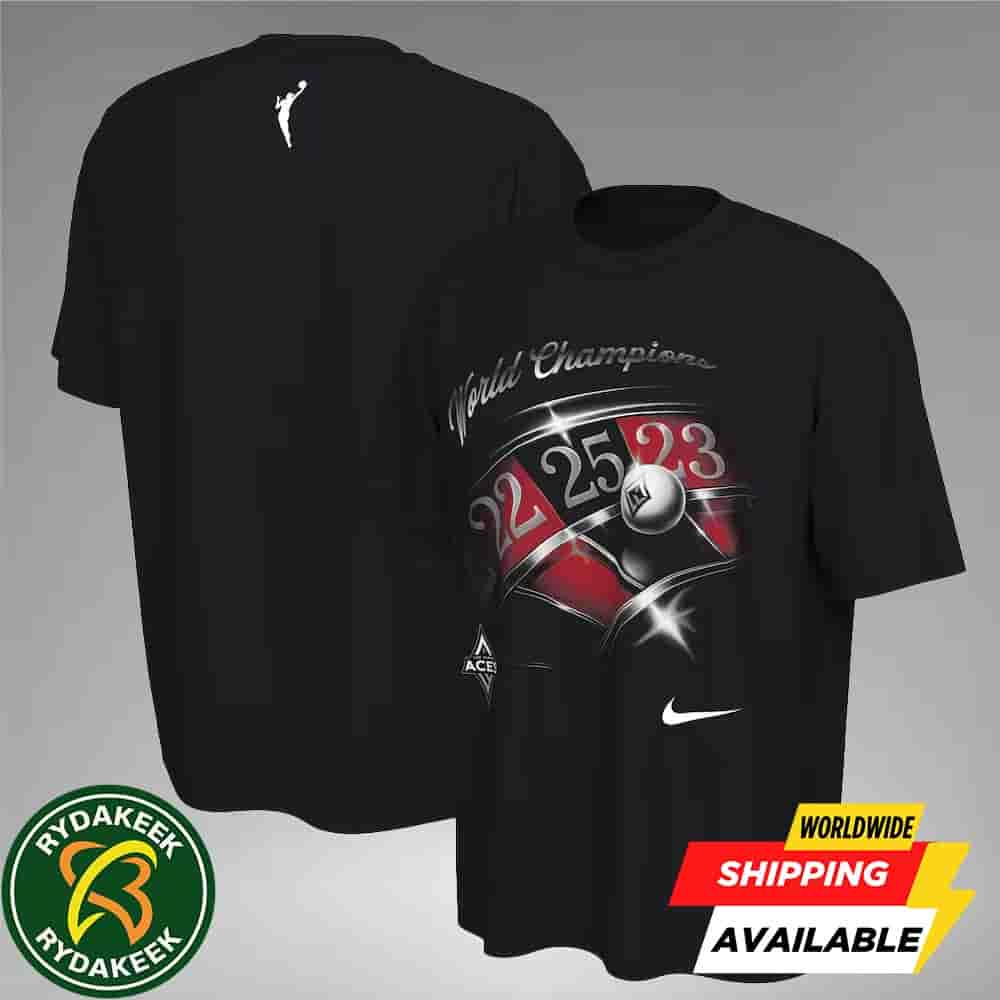 Las Vegas Aces X Nike Logo Black Tee 2025 WNBA Finals Champions Celebration Elevated Premium T-Shirt