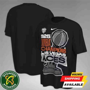 Las Vegas Aces X Nike Logo Black Tee 2025 WNBA Finals Champions Locker Room Unisex T-Shirt