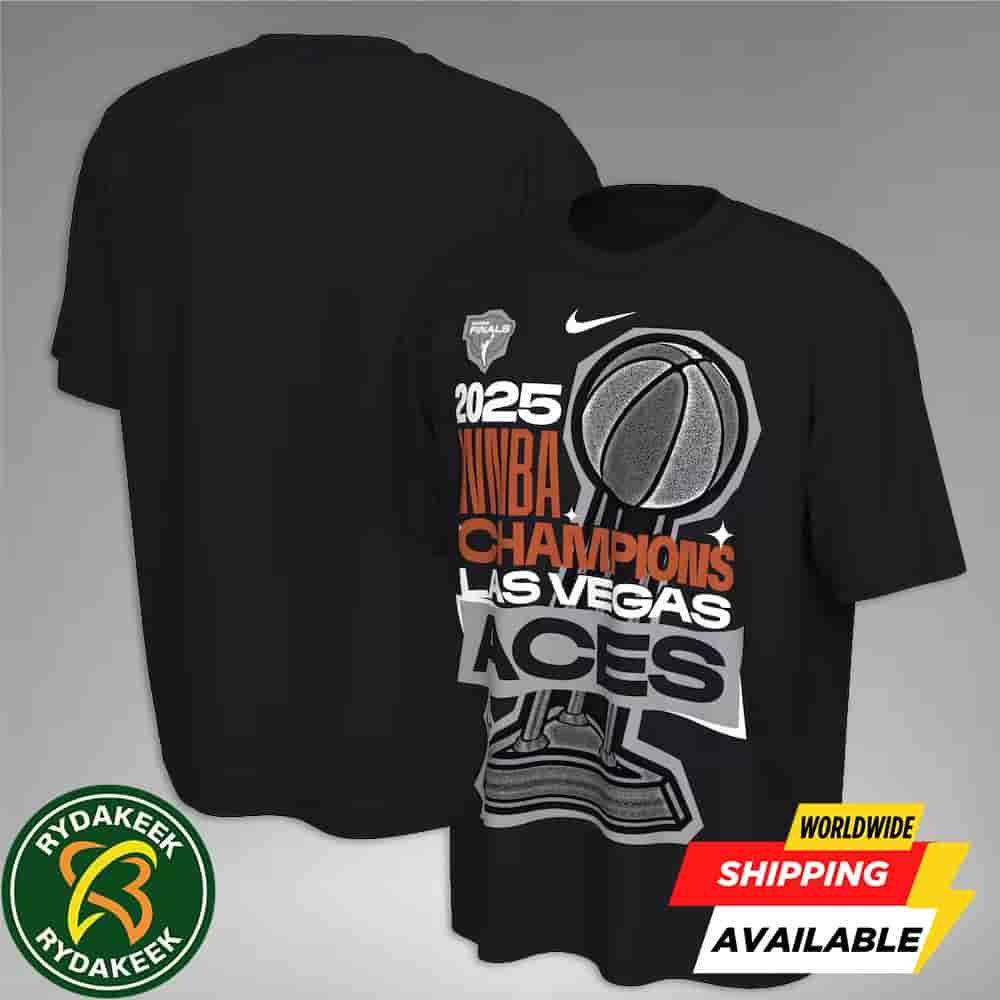 Las Vegas Aces X Nike Logo Black Tee 2025 WNBA Finals Champions Locker Room Unisex T-Shirt