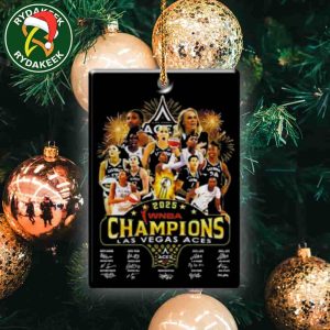 Las Vegas Aces women’s basketball 2025 WNBA Champions signature Christmas Tree Decorations Ornament