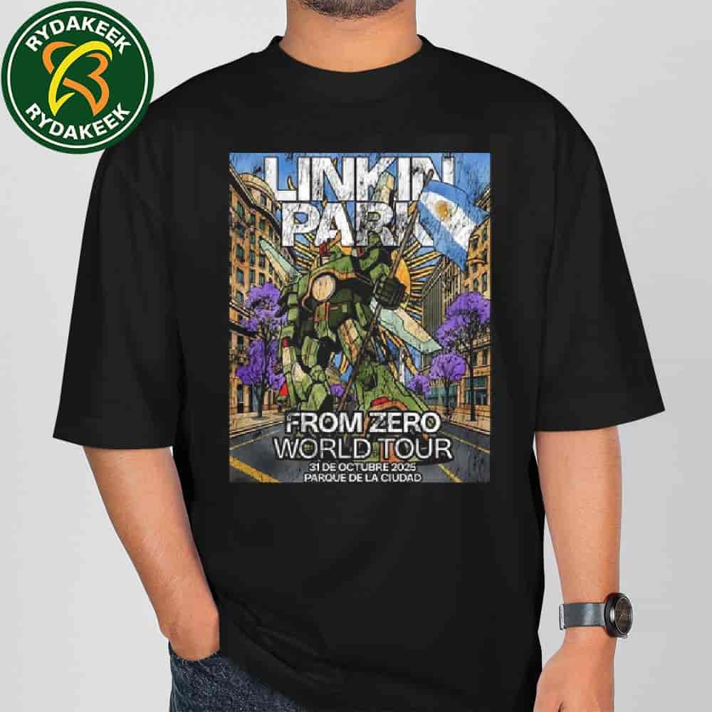 Linkin Park Buenos Aires Argentina 2025 Live At Parque De LA Ciudad Mecha Patriot October 31 Merchandise T-Shirt Linkin Park Buenos Aires Argentina 2025 Live At Parque De LA Ciudad Mecha Patriot October 31 Merchandise T-Shirt
