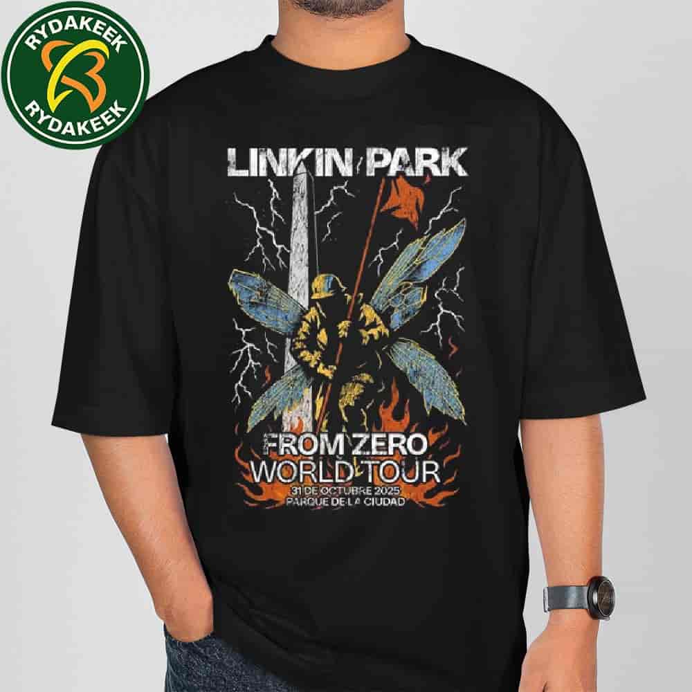 Linkin Park Buenos Aires Argentina 2025 Live At Parque De LA Ciudad The Moth Guardian October 31 Merchandise T-Shirt Linkin Park Buenos Aires Argentina 2025 Live At Parque De LA Ciudad The Moth Guardian October 31 Merchandise T-Shirt