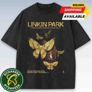 Linkin Park From Zero World Tour 2025 Brasilia Brazil Poster Live At Estadio Mane Garrincha On November 11 Washed Shirt
