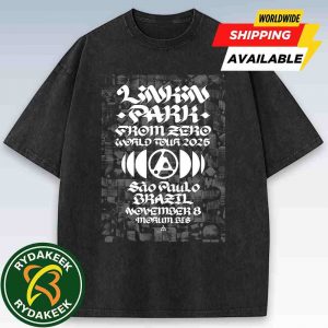 Linkin Park From Zero World Tour 2025 Sao Paulo Brazil Night 1 Poster Live At MorumBis On November 8 Washed Shirt
