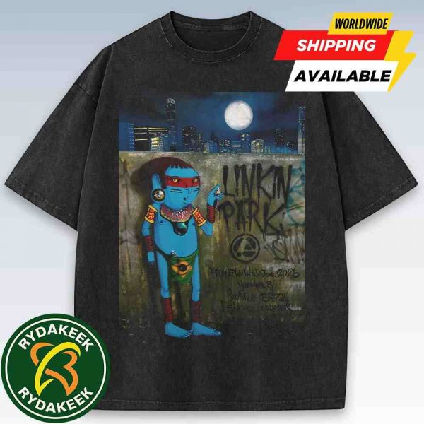 Linkin Park From Zero World Tour 2025 Sao Paulo Brazil Night 2 Poster Live At MorumBis On November 9 Washed Shirt