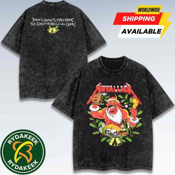 Metallica Holiday Bellz Demon The Christmas Bellz Will Chime 2025 Merchandise For Family Washed Shirt
