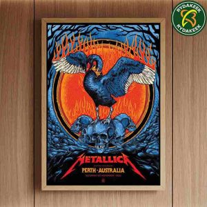 Metallica M72 Perth Australia 2025 Black Swan of Death Poster & Merchandise Art By Ben Brown Exclusive At The Optus Stadium On November 1st