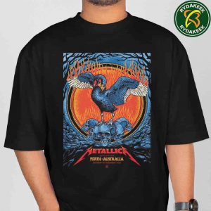 Metallica M72 Perth Australia 2025 Black Swan of Death Poster & Merchandise Art By Ben Brown Exclusive At The Optus Stadium On November 1st T-Shirt