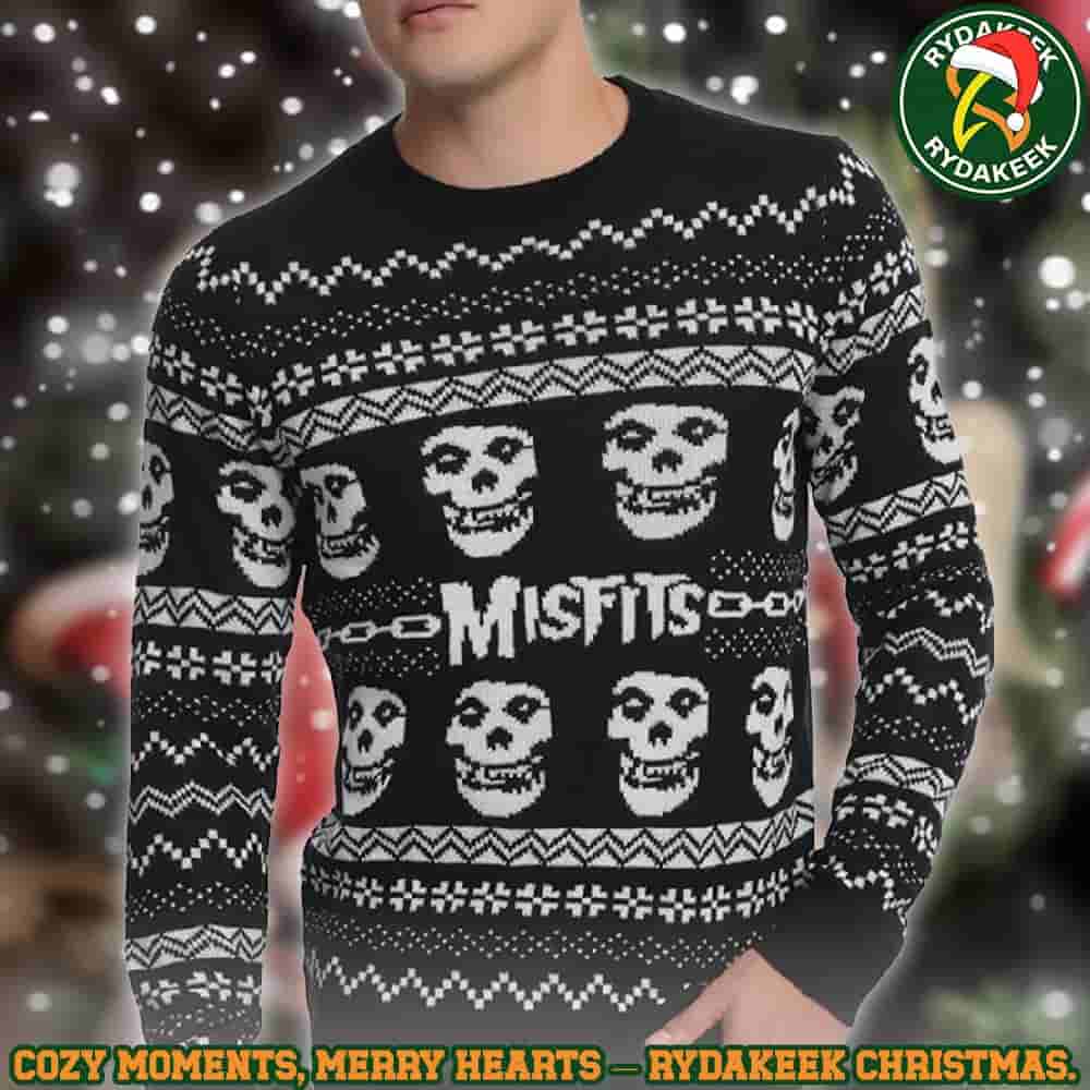 Misfits Classic Skull Pattern Family Memories And Christmas Gift Ugly Sweater Misfits Classic Skull Pattern Family Memories And Christmas Gift Ugly Sweater