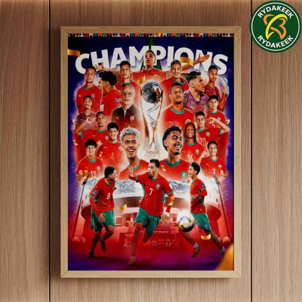 Morocco Champions In Historic Fifa U-20 World Cup 2025 Victory Home Decor Poster Canvas