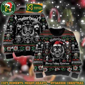 Motorhead Skull & Band Merry Fucking Christmas Family Memories And Christmas Gift Ugly Sweater
