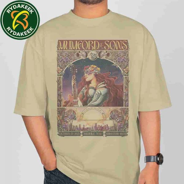 Mumford And Sons Nashville Tennessee 2025 Exclusive Poster At Bridgestone Arena On October 22 T-Shirt