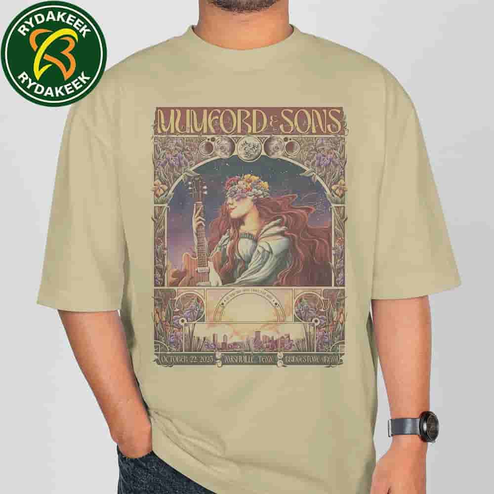 Mumford And Sons Nashville Tennessee 2025 Exclusive Poster At Bridgestone Arena On October 22 T-Shirt Mumford And Sons Nashville Tennessee 2025 Exclusive Poster At Bridgestone Arena On October 22 T-Shirt