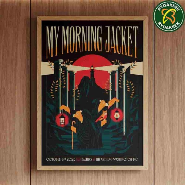 My Morning Jacket Concert Poster For Show In Washington DC At The Anthem On October 8th 2025 Home Decor Poster Canvas