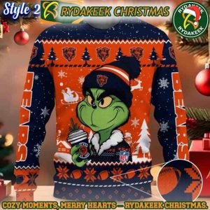 NFL Chicago Bears Grinch Stolen Christmas Ugly Sweater For Family Memories And Xmas Gift