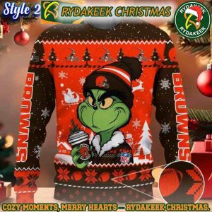 NFL Cleveland Browns Grinch Stolen Christmas Ugly Sweater For Family Memories And Xmas Gift