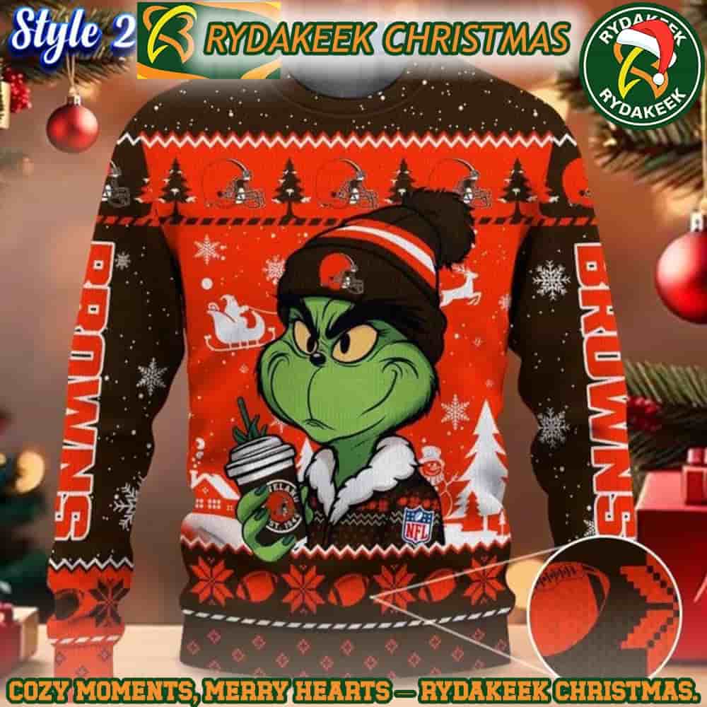 NFL Cleveland Browns Grinch Stolen Christmas Ugly Sweater For Family Memories And Xmas Gift NFL Cleveland Browns Grinch Stolen Christmas Ugly Sweater For Family Memories And Xmas Gift