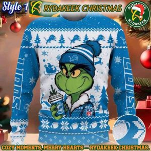 NFL Detroit Lions Grinch Stolen Christmas Ugly Sweater For Family Memories And Xmas Gift