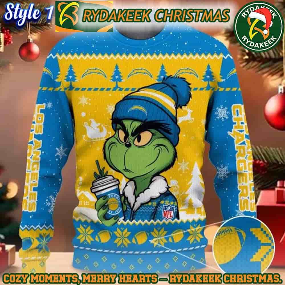 NFL Los Angeles Chargers Grinch Stolen Christmas Ugly Sweater For Family Memories And Xmas Gift NFL Los Angeles Chargers Grinch Stolen Christmas Ugly Sweater For Family Memories And Xmas Gift