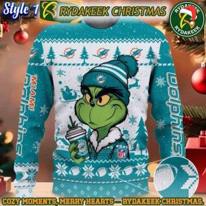 NFL Miami Dolphins Grinch Stolen Christmas Ugly Sweater For Family Memories And Xmas Gift