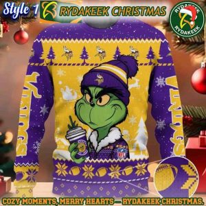NFL Minnesota Vikings Grinch Stolen Christmas Ugly Sweater For Family Memories And Xmas Gift