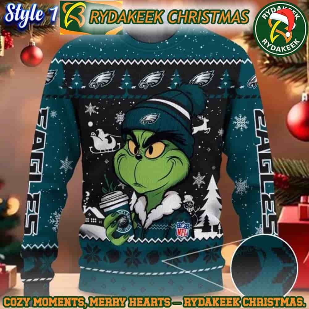 NFL Philadelphia Eagles Grinch Stolen Christmas Ugly Sweater For Family Memories And Xmas Gift NFL Philadelphia Eagles Grinch Stolen Christmas Ugly Sweater For Family Memories And Xmas Gift