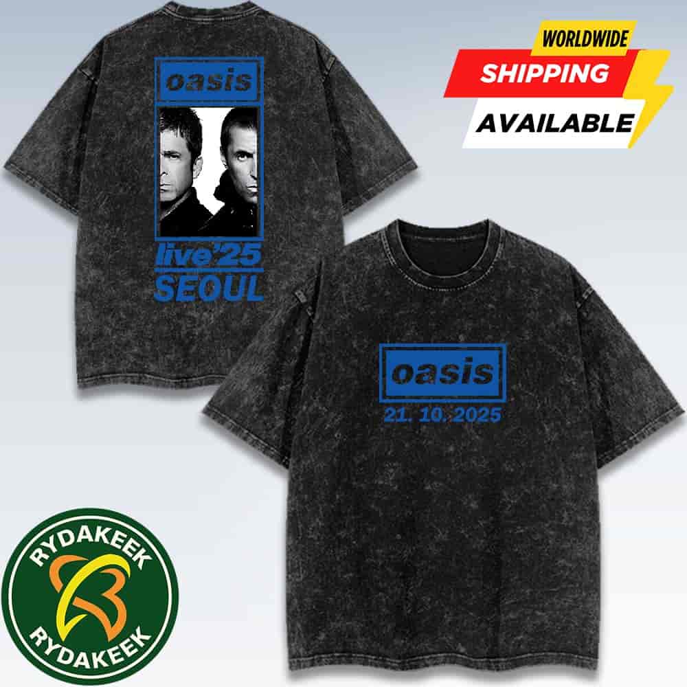 Oasis Goyang Seoul South Korea Merch Vintage Washed Tee Live 25 Tour At Goyang Stadium On October 21 Shirt Oasis Goyang Seoul South Korea Merch Vintage Washed Tee Live 25 Tour At Goyang Stadium On October 21 Shirt