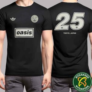 Oasis X Adidas Live 25 Tour Tokyo Japan Tokyo Dome Two Sided Unisex T-Shirt