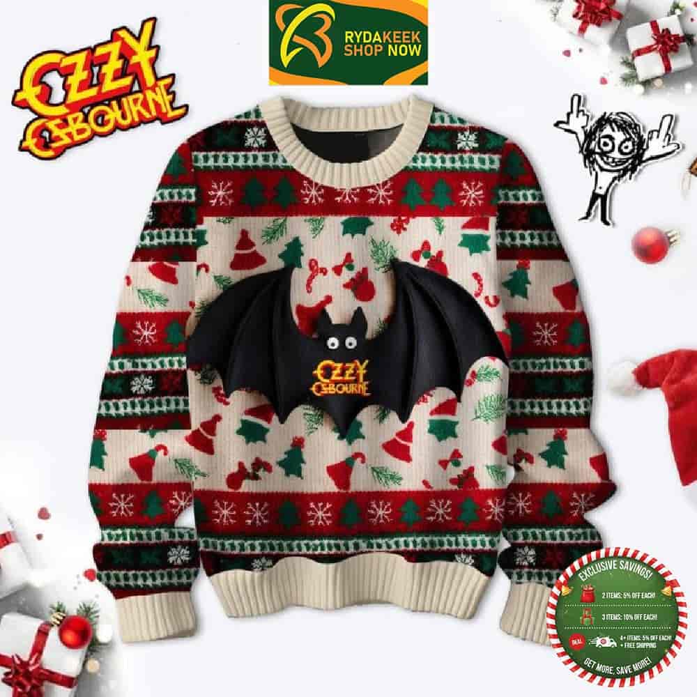 Ozzy Osbourne Being A Bat Family Memories And Christmas Gift Ugly Sweater Ozzy Osbourne Being A Bat Family Memories And Christmas Gift Ugly Sweater