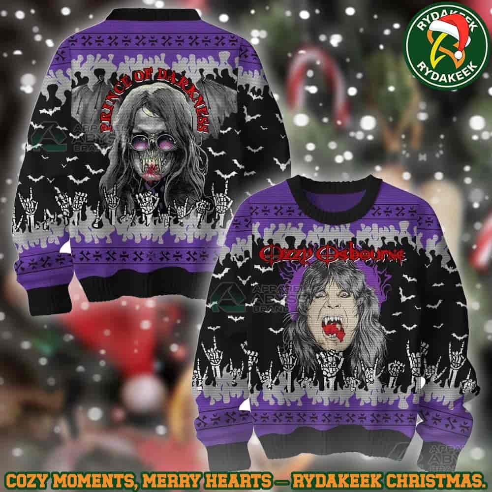Ozzy Osbourne Prince Of Darkness Vampire Family Memories And Christmas Gift Ugly Sweater Ozzy Osbourne Prince Of Darkness Vampire Family Memories And Christmas Gift Ugly Sweater
