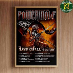 Powerwolf Wake Up The Wicked Tour 2026 With Hammer Fall And Wind Rose Dates List  Poster Canvas Powerwolf Wake Up The Wicked Tour 2026 With Hammer Fall And Wind Rose Dates List  Poster Canvas