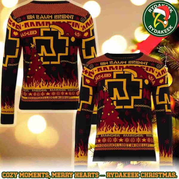Rammstein Ugly Sweater Rock & Roll Holiday Gift Ein Baum Brennt Family Memories And Christmas Gift