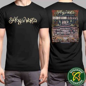 Sick New World Fort Worth Texas 2026 Full Lineup At Texas Motor Speedway On October 24 Two Sided T-Shirt Sick New World Fort Worth Texas 2026 Full Lineup At Texas Motor Speedway On October 24 Two Sided T-Shirt