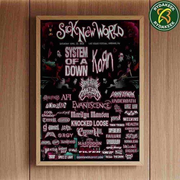 Sick New World Las Vegas 2026 Full Lineup At Las Vegas Festival Grounds NV On April 25 home Decor Poster Canvas