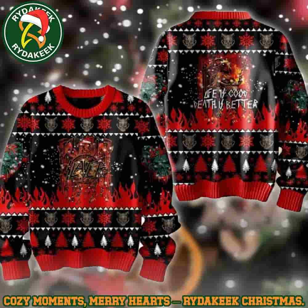Slayer Life Is Cool Death Is Better Family Memories And Christmas Gift Ugly Sweater Slayer Life Is Cool Death Is Better Family Memories And Christmas Gift Ugly Sweater