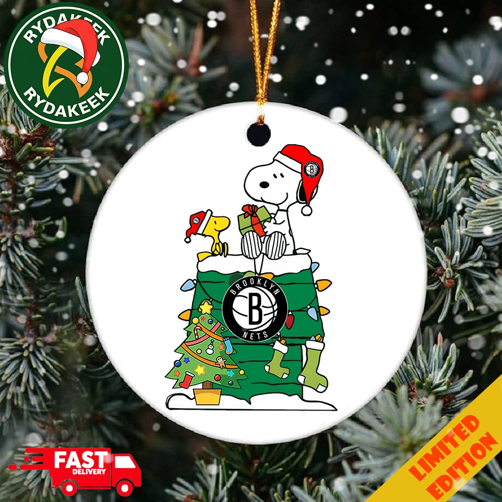 Snoopy And Woodstock NBA Christmas Ornament 2025 For Brooklyn Nets Fans Snoopy And Woodstock NBA Christmas Ornament 2025 For Brooklyn Nets Fans