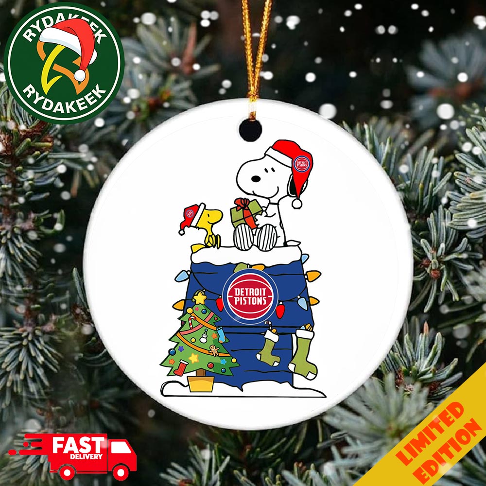 Snoopy And Woodstock NBA Christmas Ornament 2025 For Detroit Pistons Fans Snoopy And Woodstock NBA Christmas Ornament 2025 For Detroit Pistons Fans